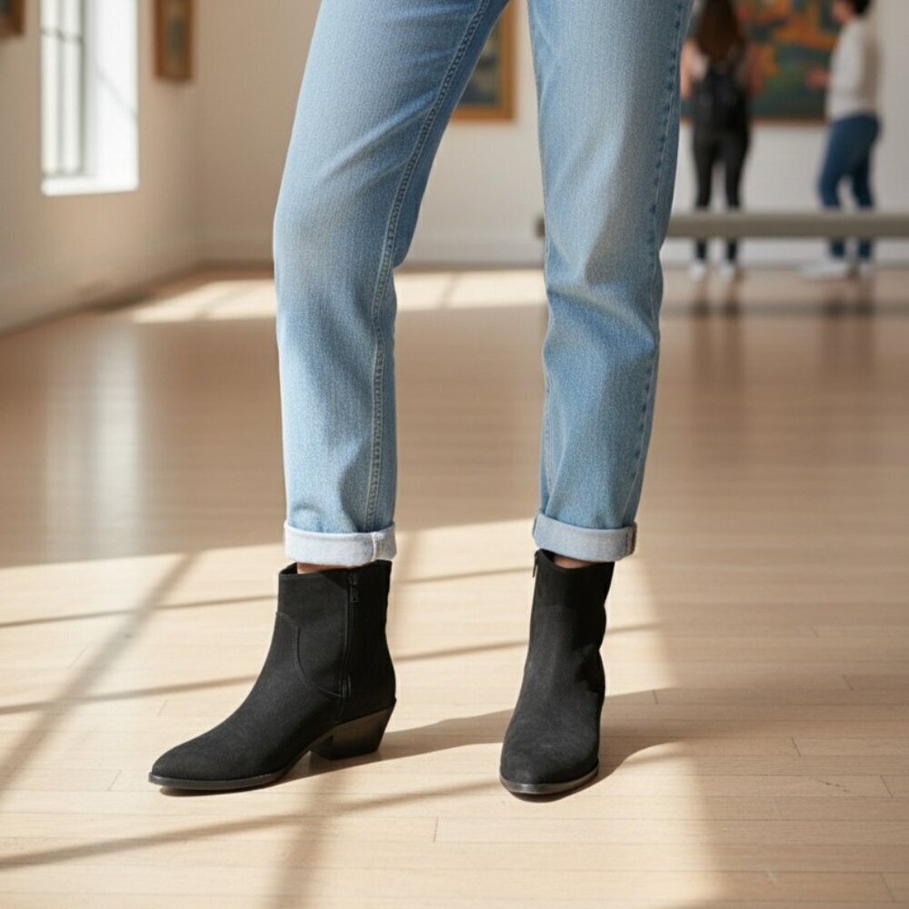 Bruno Magli Women Fabiana Black Italian Suede Ankle Boots 40.5/9 NEW $495
